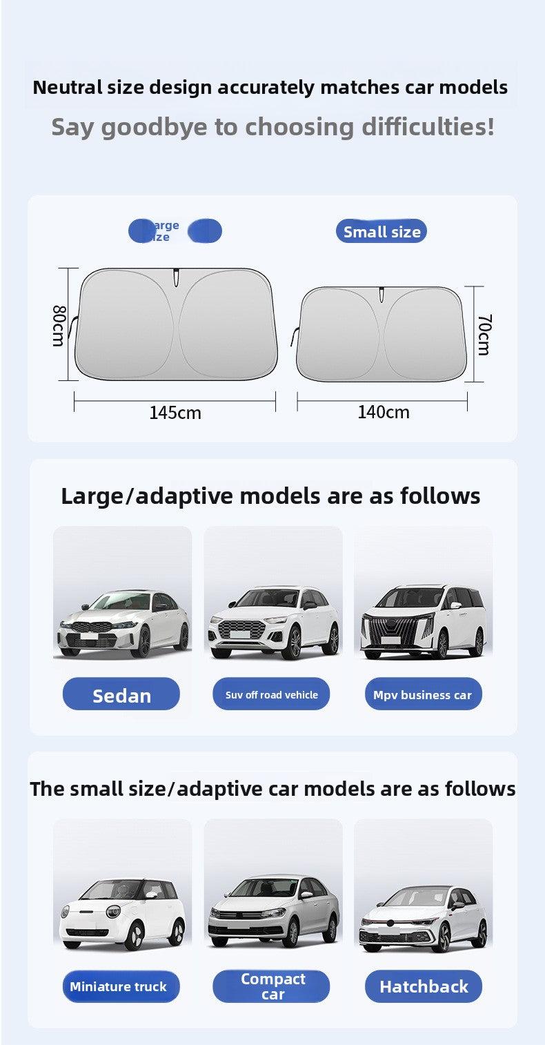 Car Windshield Sunshade Heat Insulation Sunshade for Car Anti-Glare Sunshade Board Summer Car Sunshade Windshield