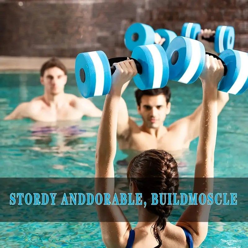 2-Pack Water Fitness Barbell, EVA Foam Dumbbell for Water Aerobic Exercise, Universal PE Material