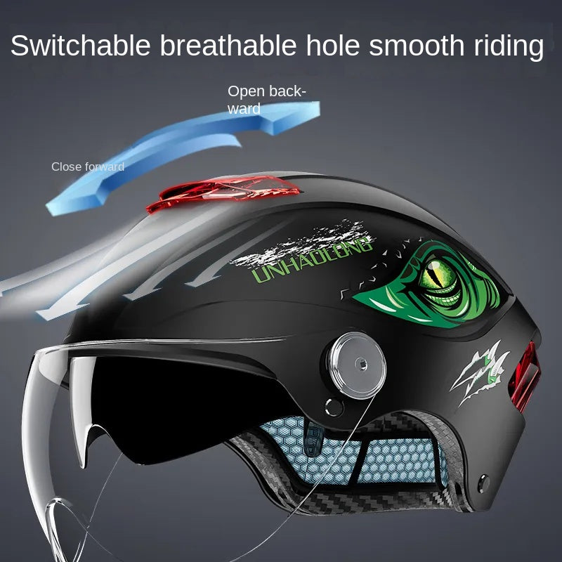 Helmet Certification Electric Car Motorcycle Unisex Four Seasons Safety Helmet Summer Sun-Proof and Breathable Advanced