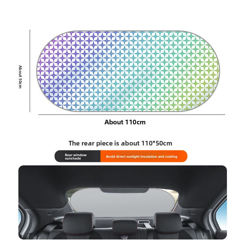 Car Titanium Silver Sunshade Rear Window Shade Curtain Rear Block Sun Protection Heat Insulation Sunshade Cover Car Interior Light Shield Car-mounted Sunshade Block