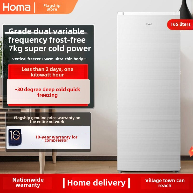 Homa First-Class Energy Efficiency Double Frequency Conversion Upright Refrigerators Household Cabinet Freezer Air Cooling Frostless Deep Cold Quick-Frozen Small Mini