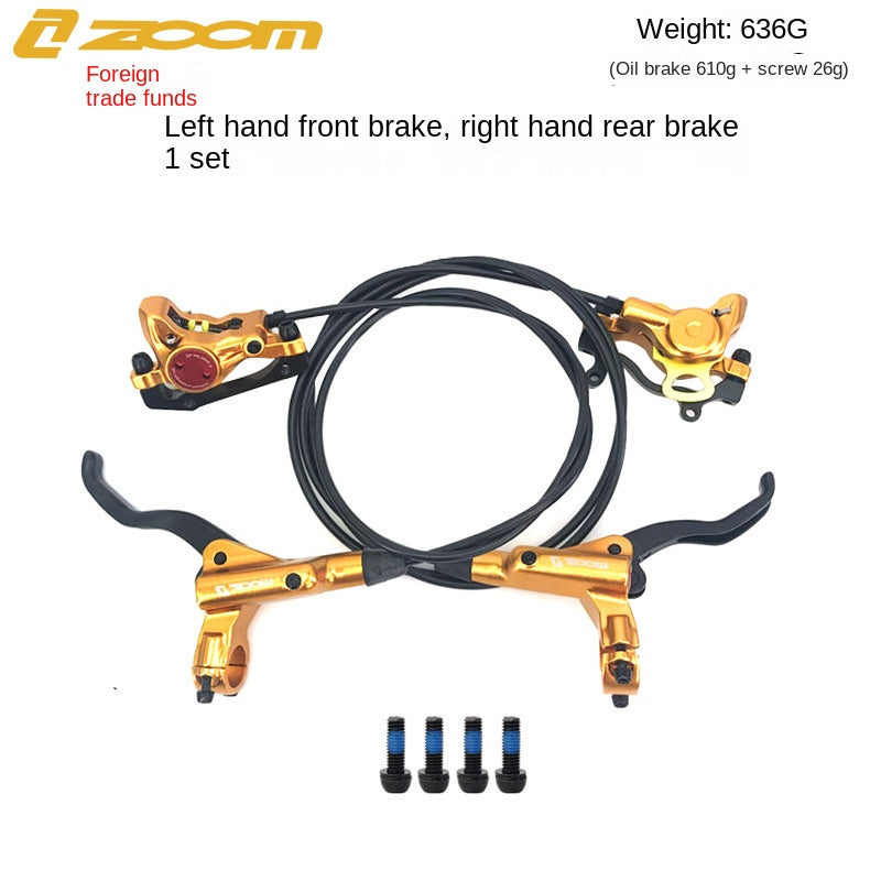 ZOOM HB875 Oil Brake Mountain Bike Oil Disc Hydraulic Disc Brake Bicycle Oil Tube Brake MT200