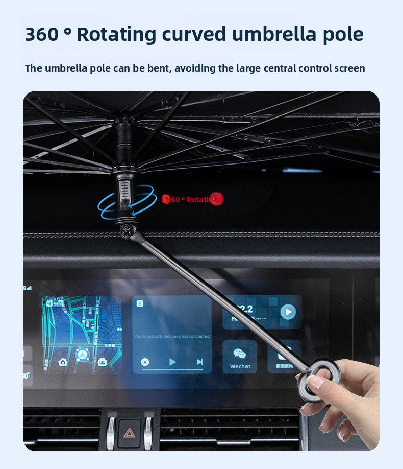 New Black Gold Car Sunshade Umbrella Front Windshield Titanium Sun Protection Heat Insulation Sunshade Car Sunshade Curtain Accessories