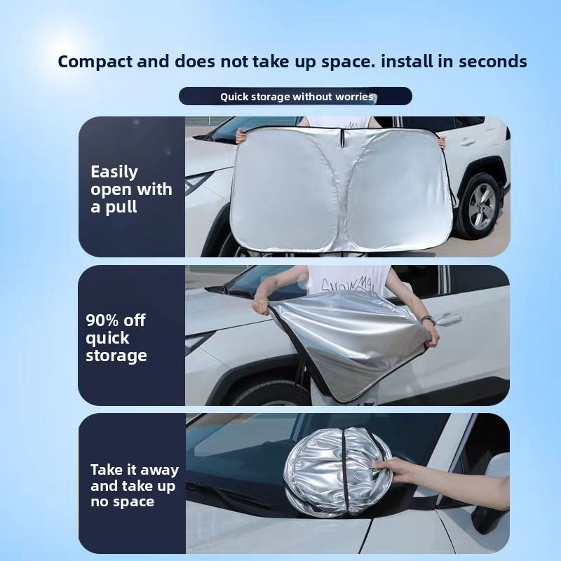 Car Sunshade Front Windscreen Glass Thickening Sun Visor Insulation Car Sunshade Sunshade Sun Protection Cooling Sun Shade