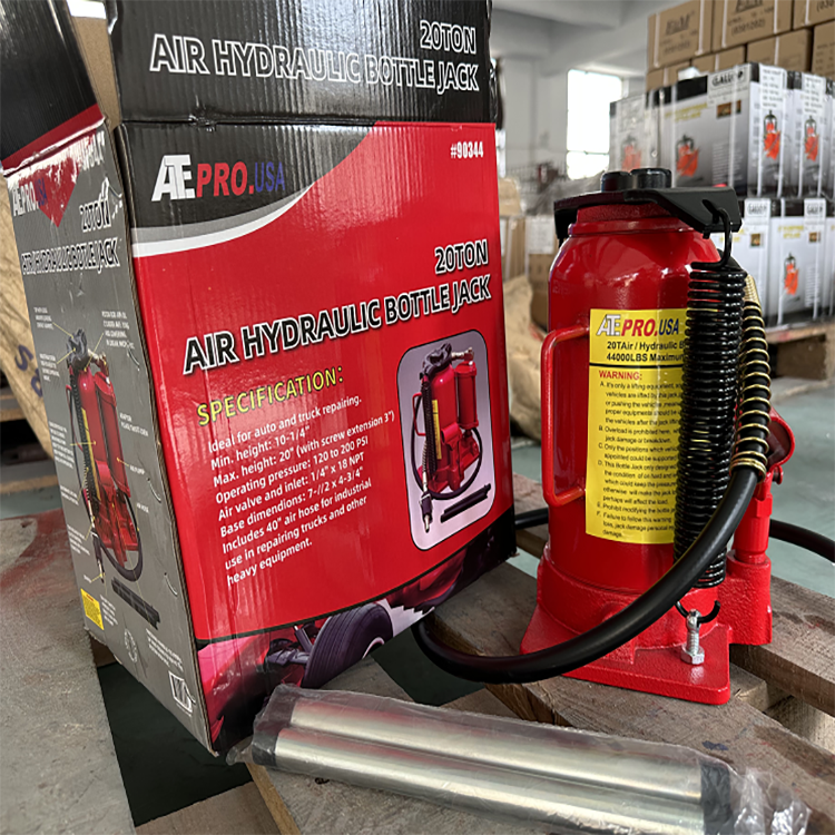 20 Ton Air Hydraulic Bottle Jack - Pneumatic & Manual Truck Lift