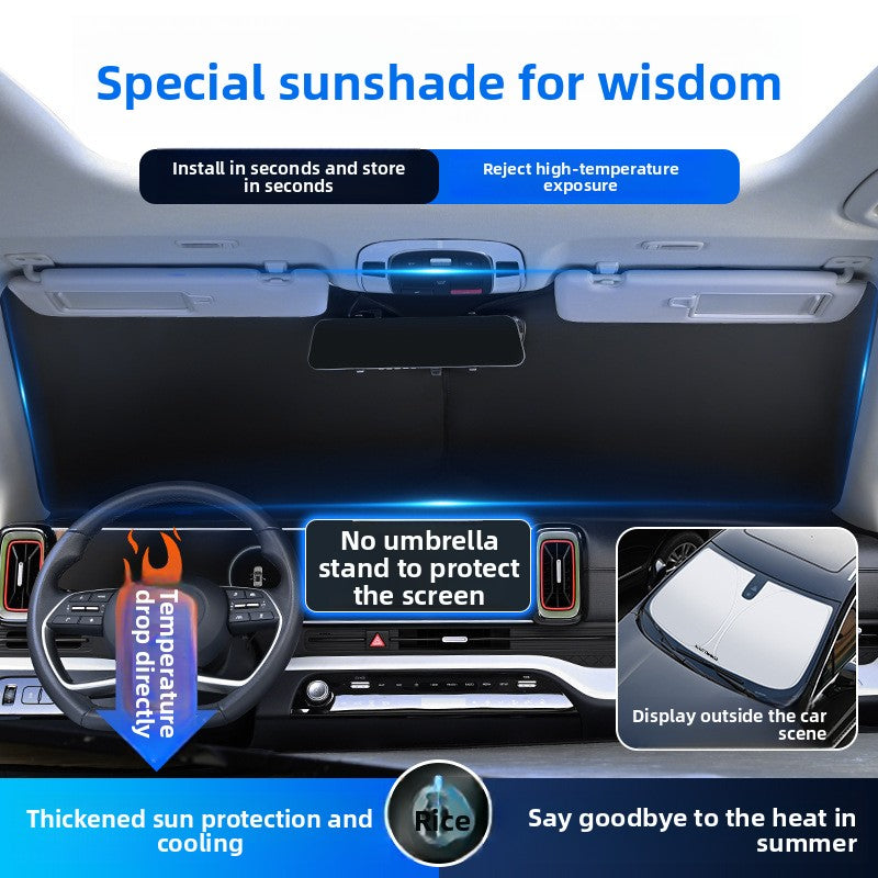 Suitable for Zhijie R7 S7 Car Sunshade, Xiangjie S9 Car Interior Front Windshield Sunshade, Summer Parking Essential
