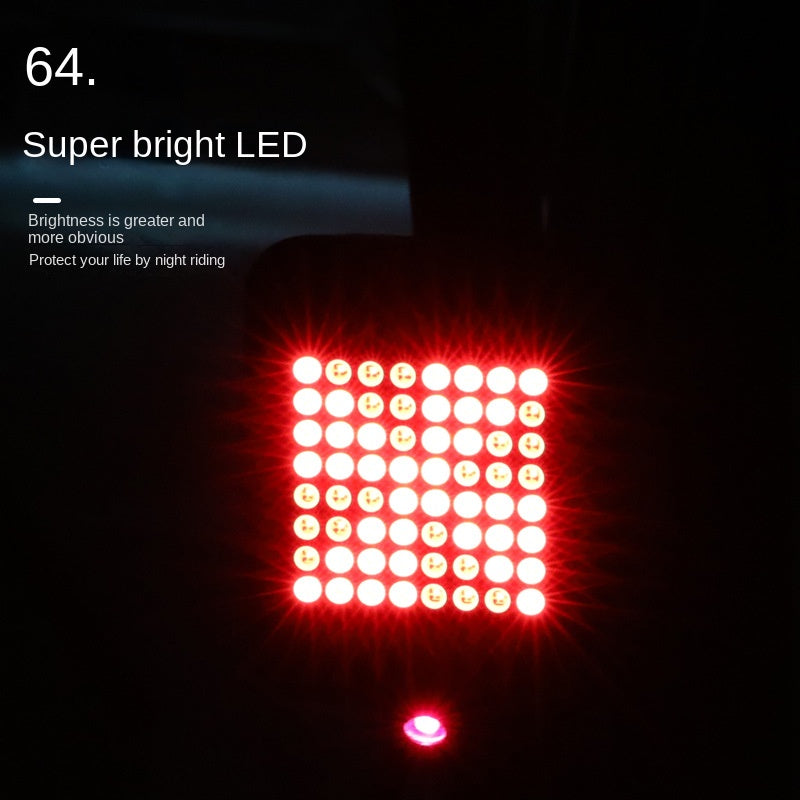 0100 Bicycle Light Cycling Fixture Smart Turn Signal Bicycle Projection Lamp Mountain Bike Brake Taillight
