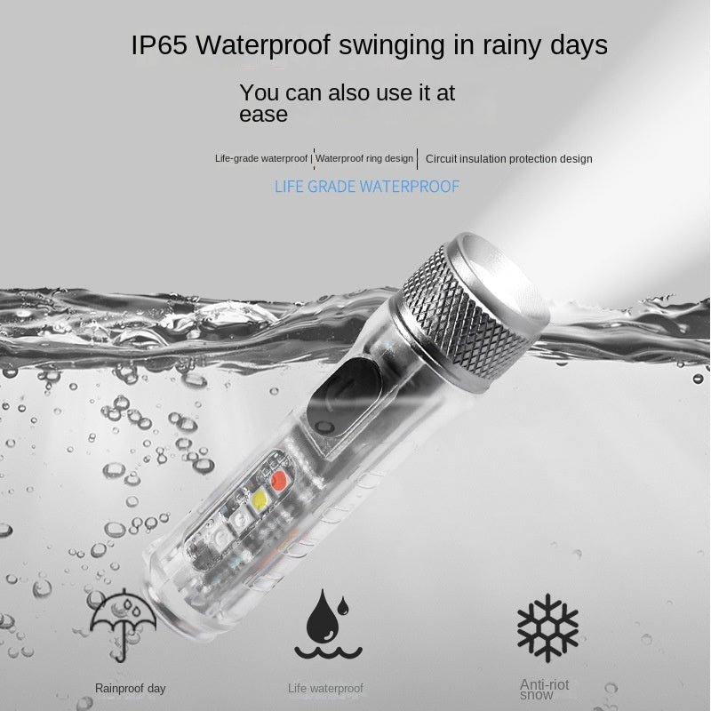 USB Rechargeable Strong Light Multifunctional Mini Flashlight Small Outdoor Portable Led Keychain Flashlight