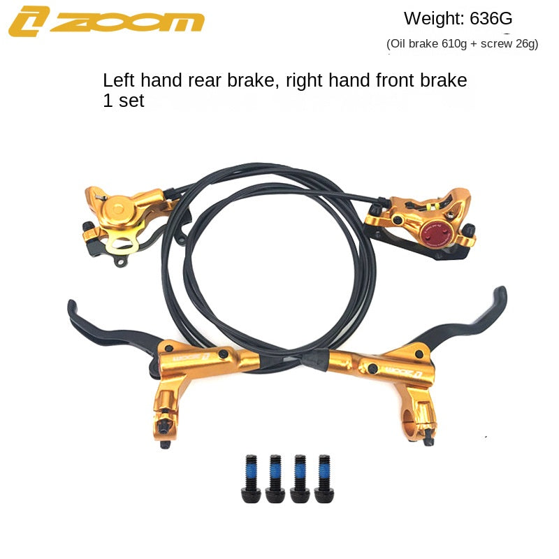 ZOOM HB875 Oil Brake Mountain Bike Oil Disc Hydraulic Disc Brake Bicycle Oil Tube Brake MT200