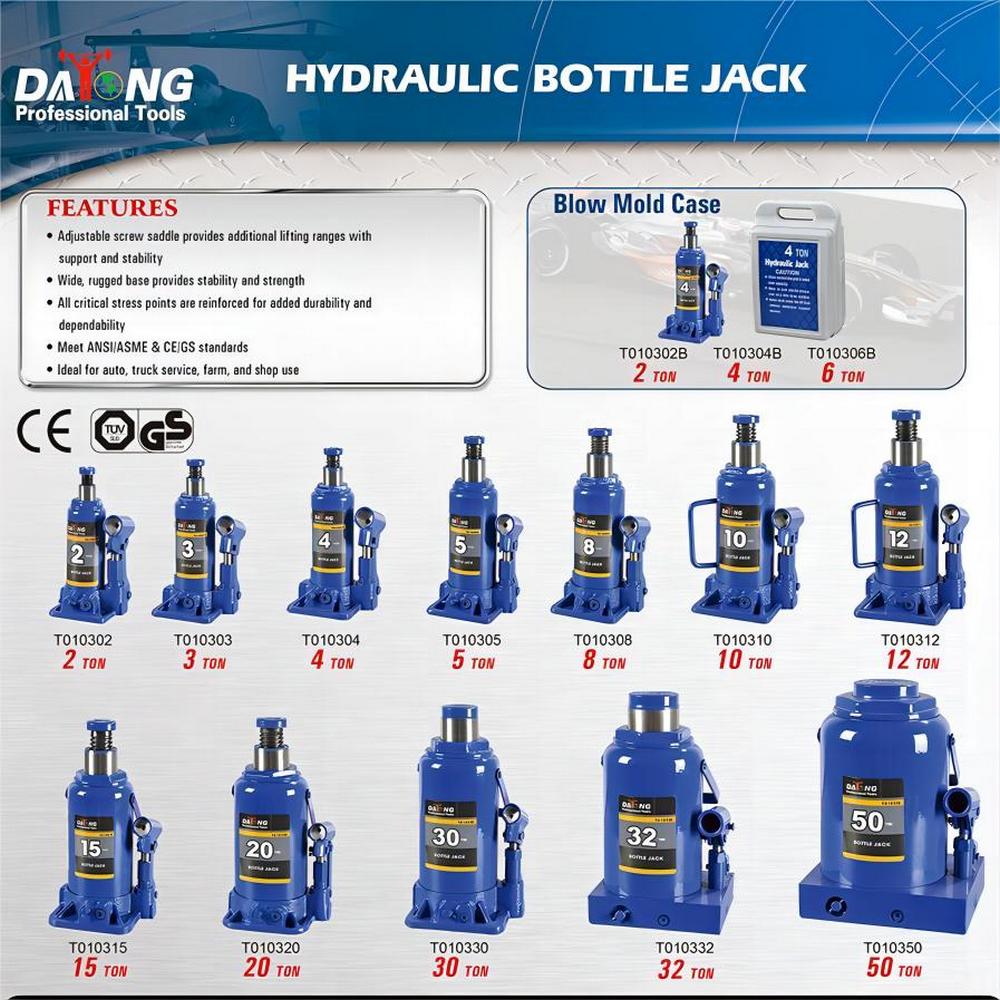 2-Ton Heavy Duty Hydraulic Bottle Jack: GS/TUV Certified for Cars
