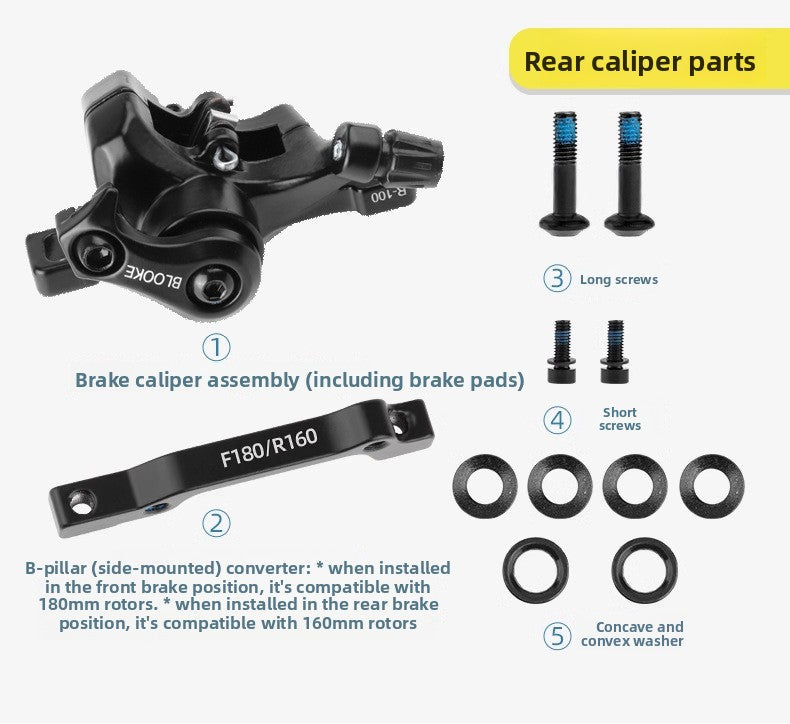 Skateboard Driving Replacement Front and Rear Line Pull Disc Brake Caliper Mountain Bike Mechanical Line Disc Brake