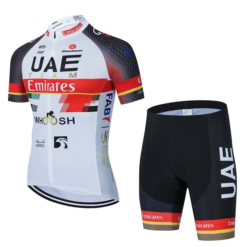 UAE Short-Sleeved Cycling Outfit Suit Summer Road Bike Riding Shorts with Suspenders Quick-Drying Cycling Top Equipment