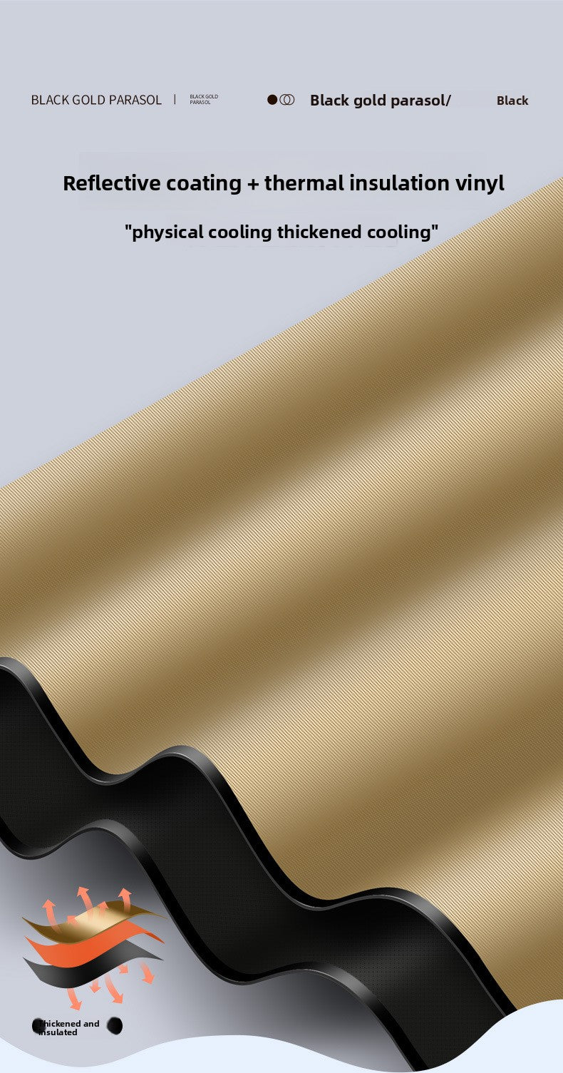 New Black Gold Car Sunshade Umbrella Front Windshield Titanium Sun Protection Heat Insulation Sunshade Car Sunshade Curtain Accessories