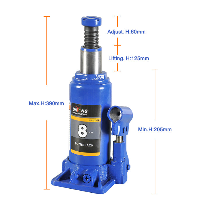 8-Ton Heavy Duty Hydraulic Bottle Jack: GS/TUV Certified for Mining