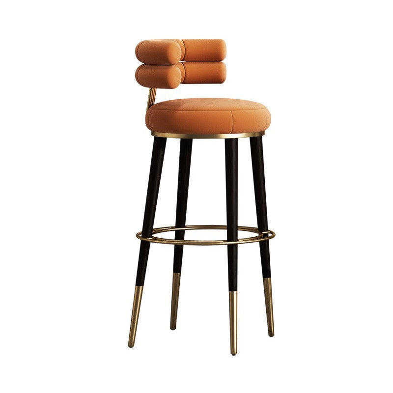 Light Luxury Metal High-End Bar Stool with Adjustable Height, Swivel Backrest, Suitable for Home and Bar Use, High-End Bar Stool Chair