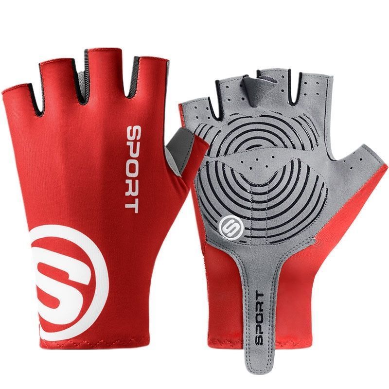Highway Mountain Bicycle Half Finger Short Finger Gloves Shock Absorption Summer High Elastic Breathability Bicycle Men and Women Riding Sports Outdoor