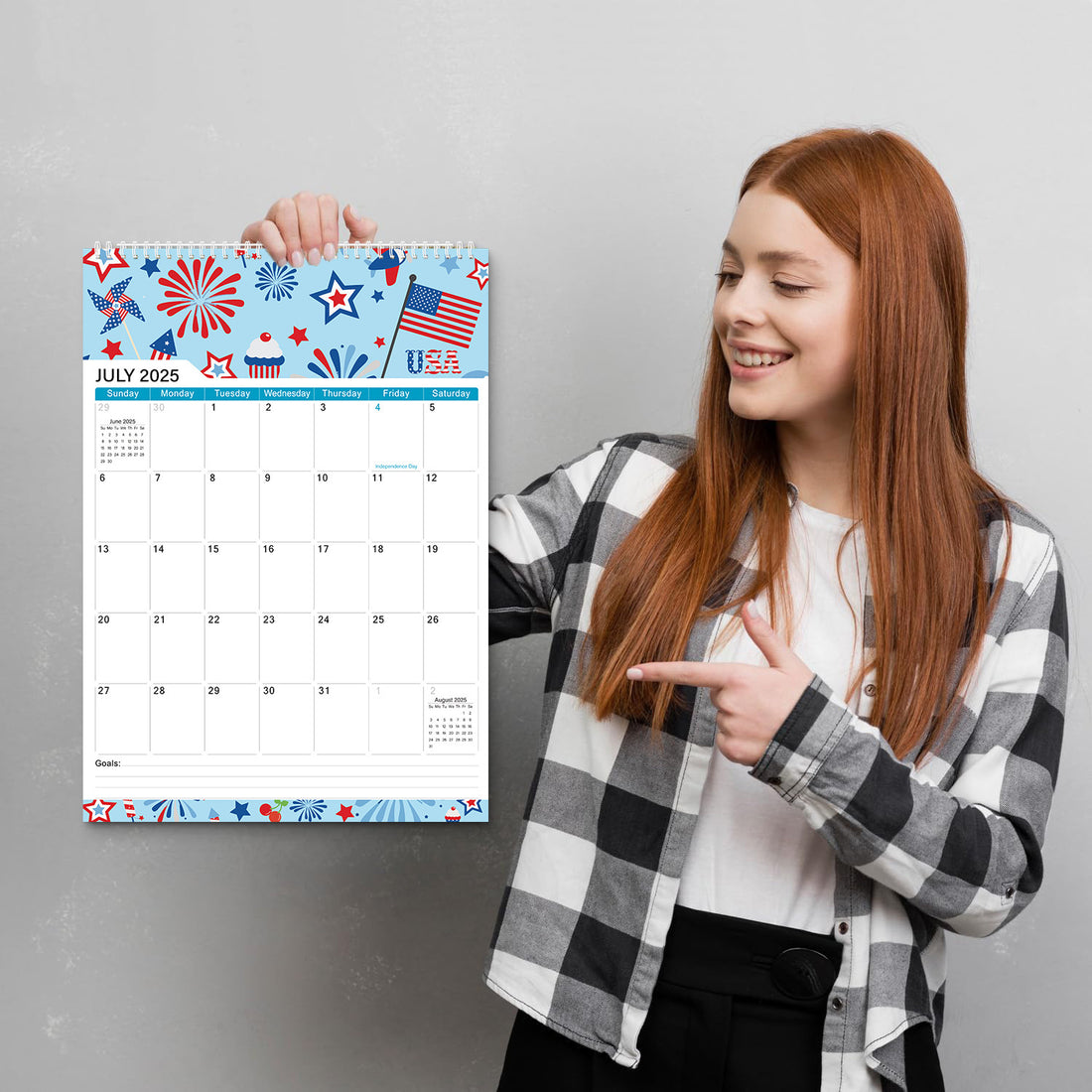 2025 English Wall Calendar in Stock European and American Style Holiday English Version Wall Calendar Desk Calendar Design Printing