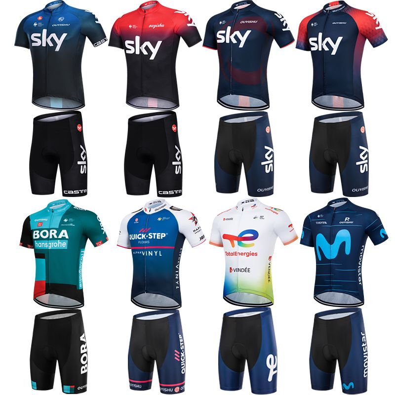 Huanfa Team Edition Short-Sleeved Cycling Outfit Top Shorts Spring and Summer Bicycle Clothing Men's Silica Gel Pad Breathable Quick-Drying