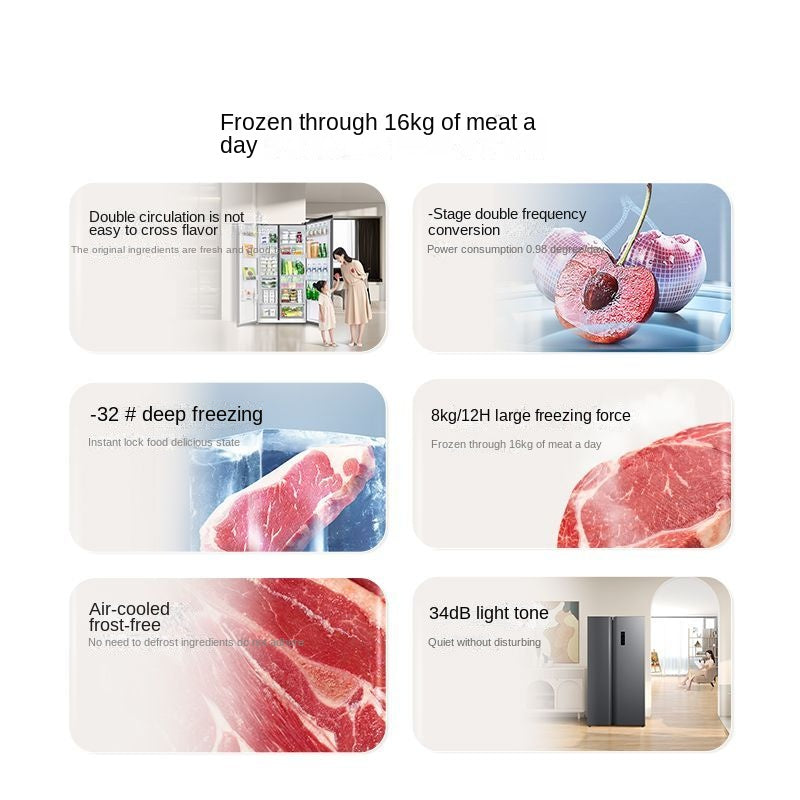 TCL Ion Fresh Refrigerator Large Capacity Double-Door Double Cycle Air Cooling Frostless Energy-Saving Frequency Conversion Double Door Refrigerator