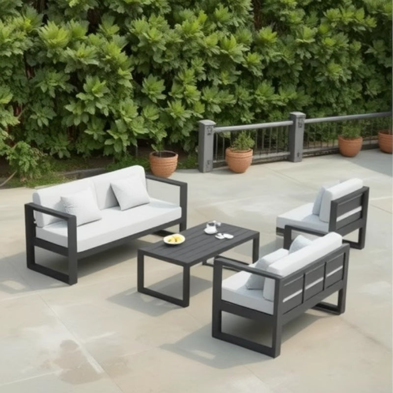 Outdoor Aluminum Alloy Sofa Courtyard Villa Coffee Table Set Waterproof Anti-Slip B&B Hotel Cross-Border Export Furniture