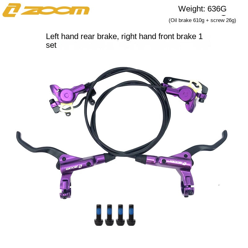 ZOOM HB875 Oil Brake Mountain Bike Oil Disc Hydraulic Disc Brake Bicycle Oil Tube Brake MT200