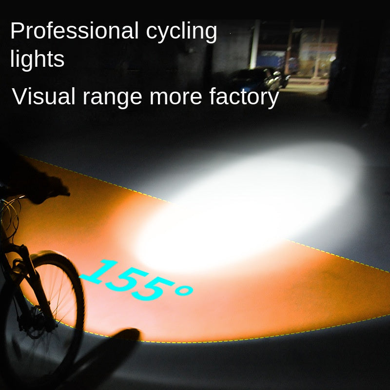 Bicycle Light Mountain Highway Vehicle Digital Display Waterproof Solar Charging Multifunctional Cycling Light Headlight Fixture and Fitting