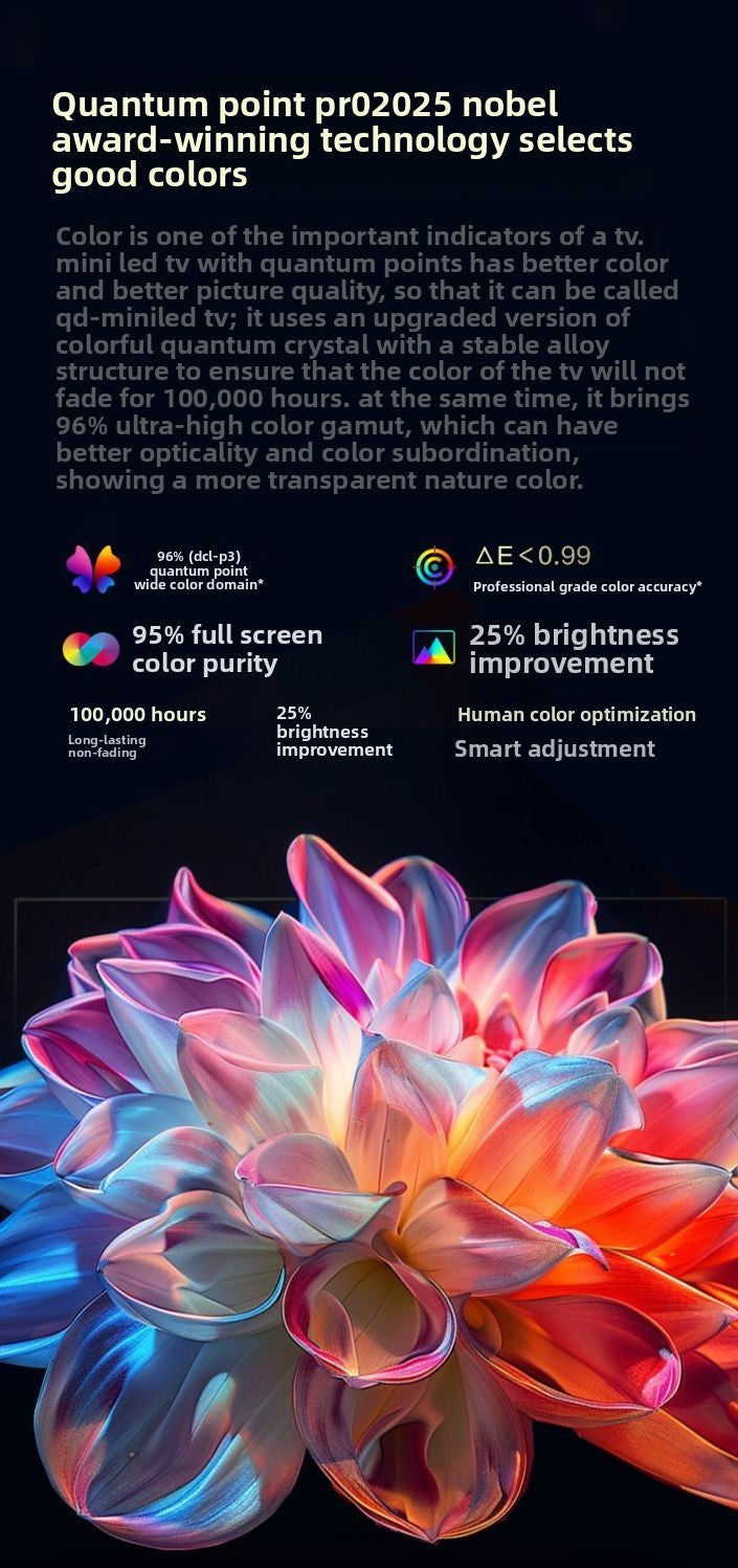 TCL TV 65T6 65inch QD-Mini LED Full Spectrum Quantum Dot Vivid XDR 1100