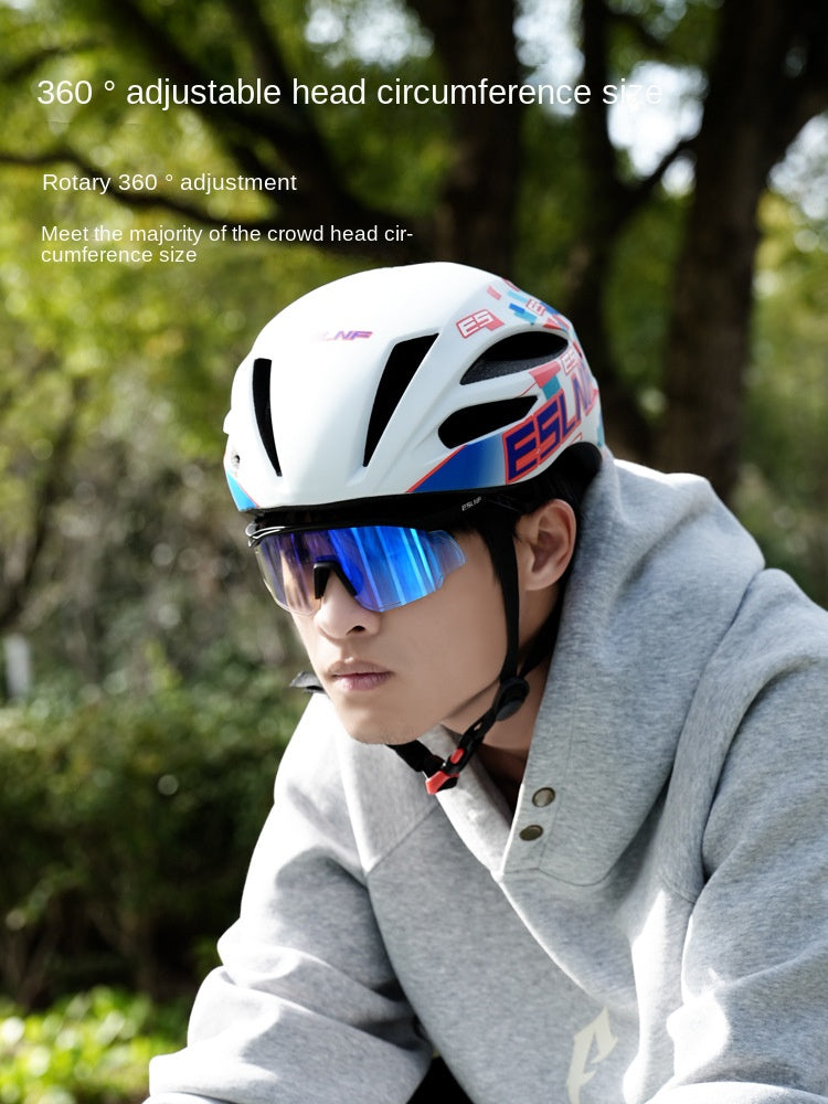 Eslnf Bicycle Riding Helmet Highway Mountain Bicycle Helmet Men and Women Integrated Breathable Universal Use Helmet
