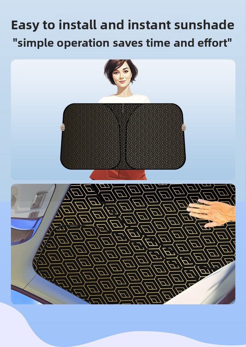 New Car Laser Sunshade Curtain Sun Protection Heat Insulation Front Windshield Titanium Silver Car Mirror Reflective Shade