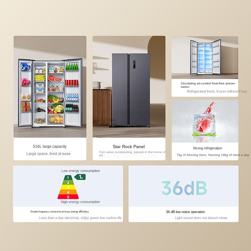 Xiaomi MiJia 516 L Refrigerator Double Door Large Capacity Air Cooling Frostless Double Frequency Conversion First Class Energy Saving Double Door Thin