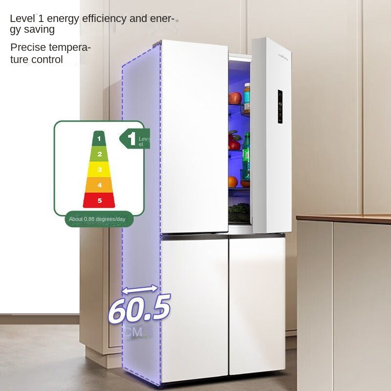 Frestec Refrigerator 418 Liters White Double-Door Ultra-Thin Mute Air Cooling Frostless Cross Household Electric Refrigerator Freezer
