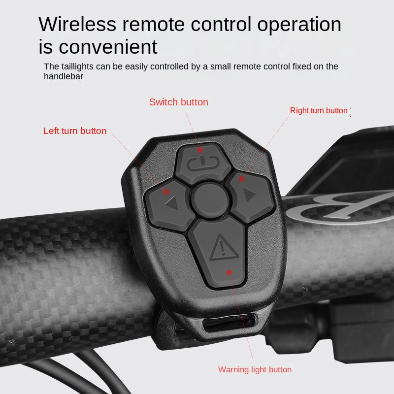 Bicycle Taillight USB Rechargeable LED Wireless Remote Control Bicycle Riding Turn Signal Mountain Bike Warning Light