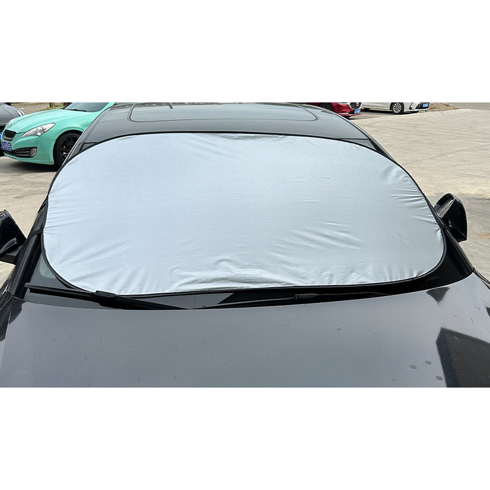 Factory Direct Sales Car Sunshade Large Front Shield Silver Tape Printed LOGO Sun Protection Heat Insulation Car Sunshade Wholesale