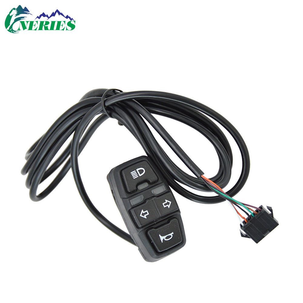 Electric Bicycle High Brightness Front Light Tail Light Brake Turn Signal Combination Five-Star Switch Button Scooter Modification Parts