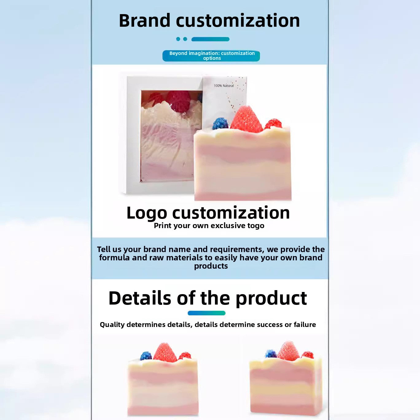 Vegetable Oil Strawberry Cake Essential Oil Cold Process Handmade Soap Refreshing Oil Control Unisex Cleansing Soap Cold Soap