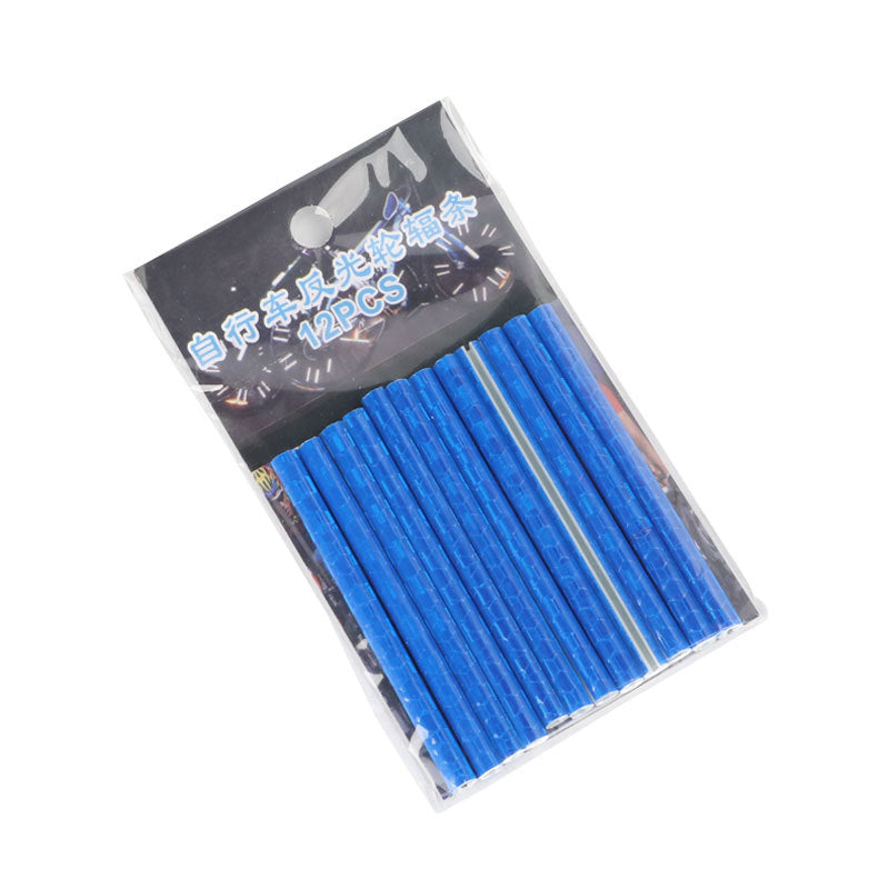 New Color Bicycle Reflective Stripe Hot Wheels Dead Fly Steel Wire Card Bar Bicycle Equipment 12 Pieces Per Pack
