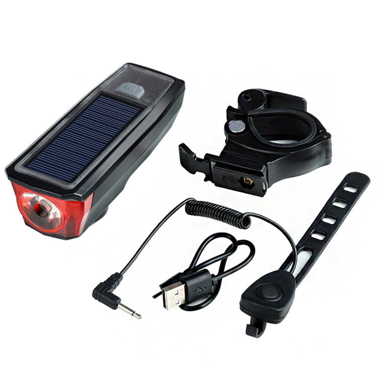 USB Solar Bicycle Light Intelligent Light Induction Mountain Bike Headlight with Horn Cycling Fixture