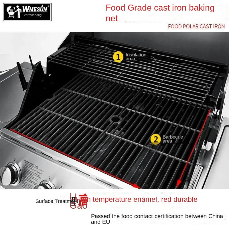 Stainless steel Gas 3+1 burner BBQ Grill WEMESUN SKJ-6092
