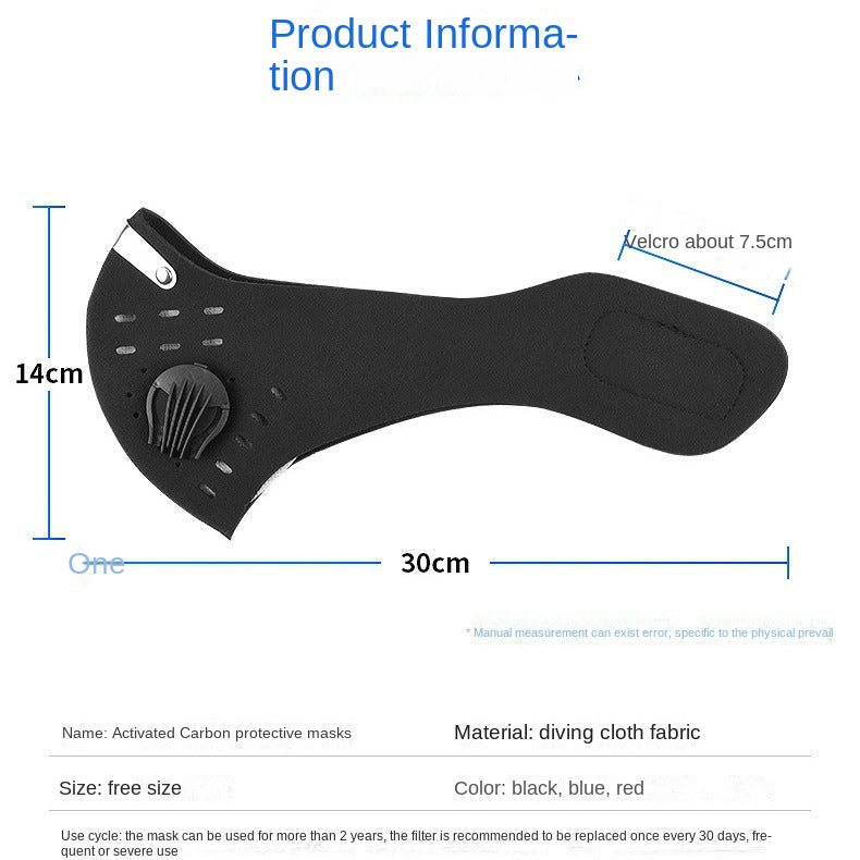 Cycling Masks Outdoor Running Anti-Haze Men and Women Warm Face Mask Bicycle Dustproof Activated Carbon Gauze Mask
