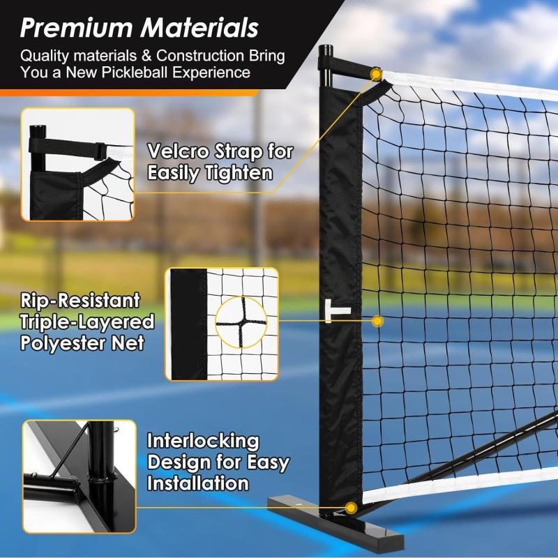 Pickleball Full Set Pickleball Net Outdoor Tennis Net Frame Indoor Mobile Pickleball Net Pickle Net Portable