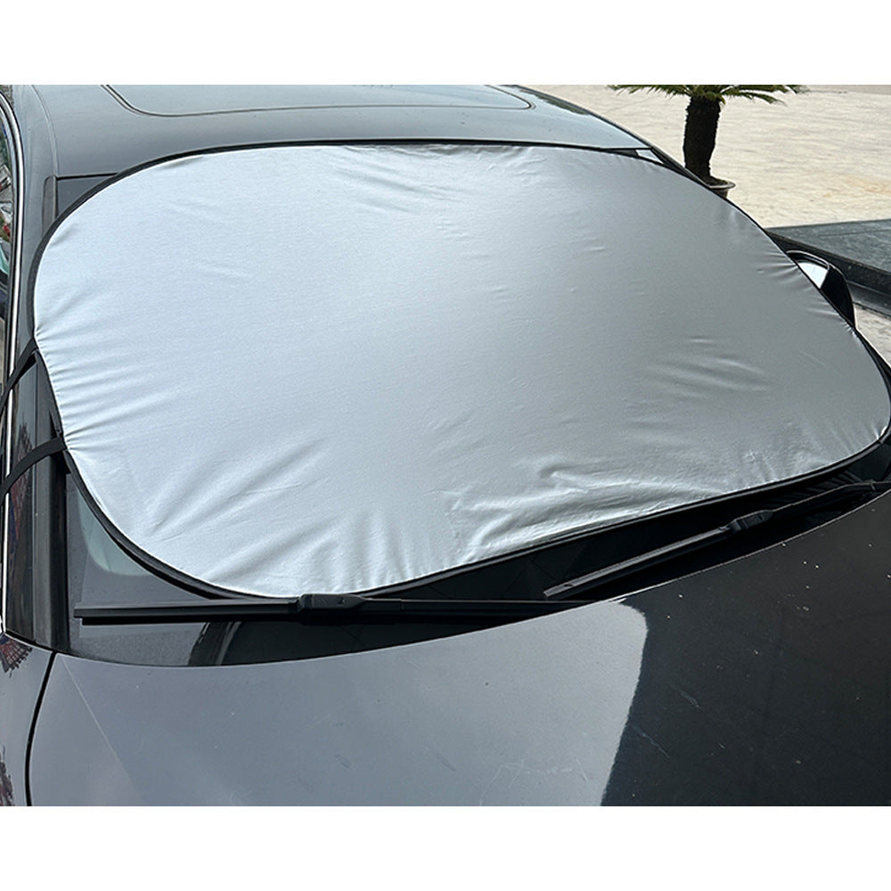 Factory Direct Sales Car Sunshade Large Front Shield Silver Tape Printed LOGO Sun Protection Heat Insulation Car Sunshade Wholesale