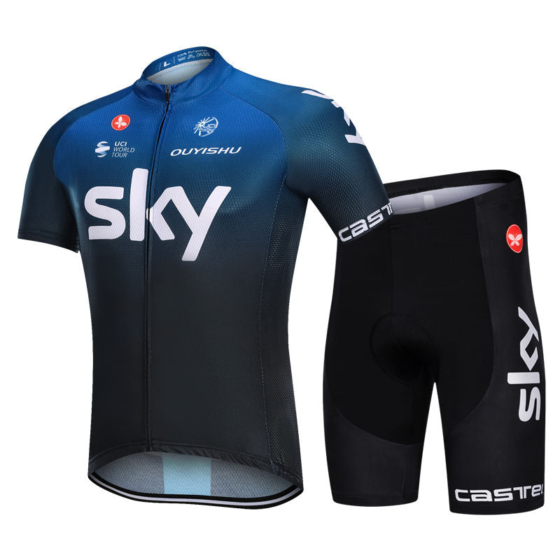 Sky Bicycle Clothing Short-Sleeved Cycling Outfit Suit Men's and Women's Spring and Summer Mountain Bike Top Road Bike Cycling Pants Breathable