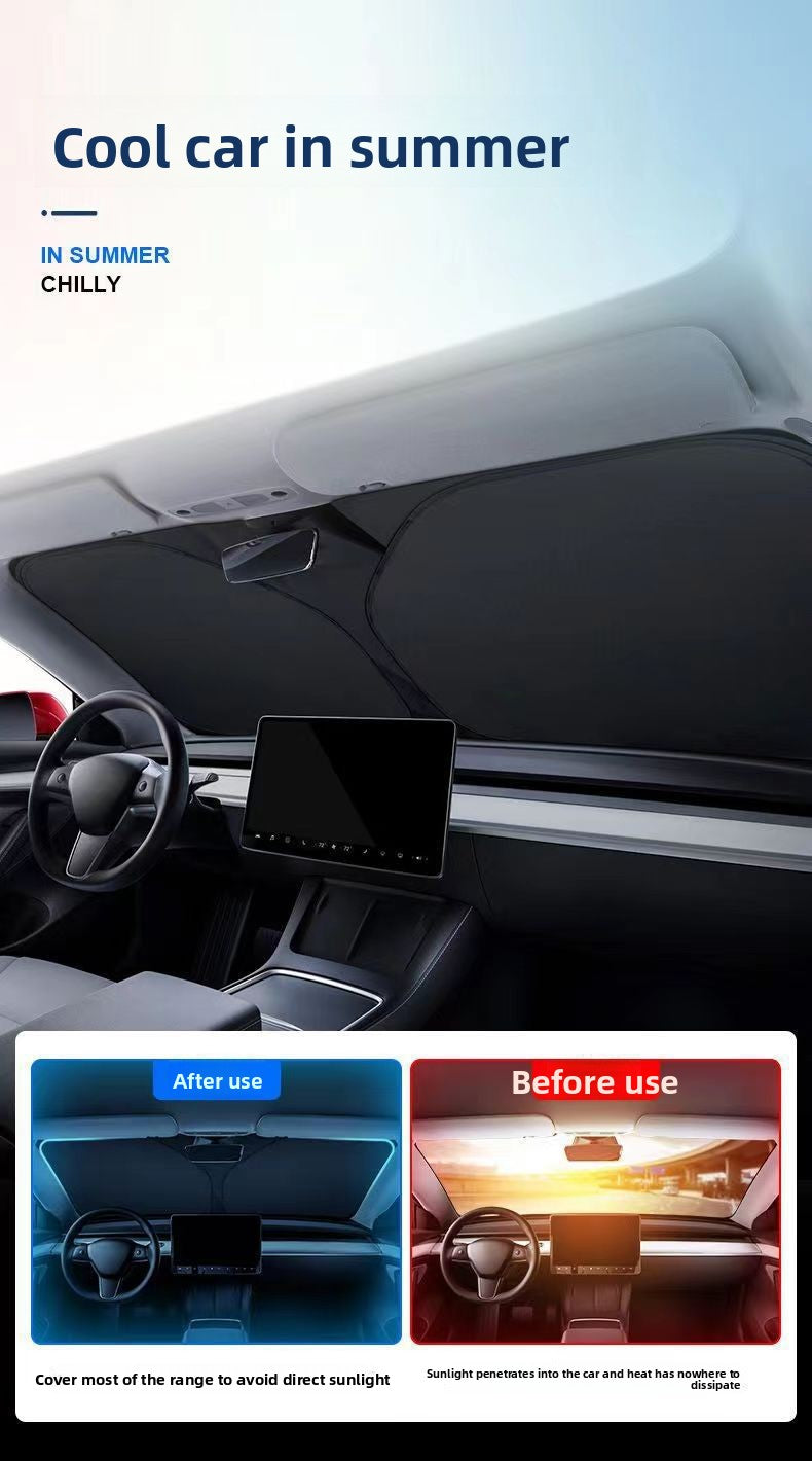 Car Sunshade Umbrella Sun Protection Heat Insulation Silver Coating Anti-Glare Side Window Sunshade Windshield Sunshade Front Shield