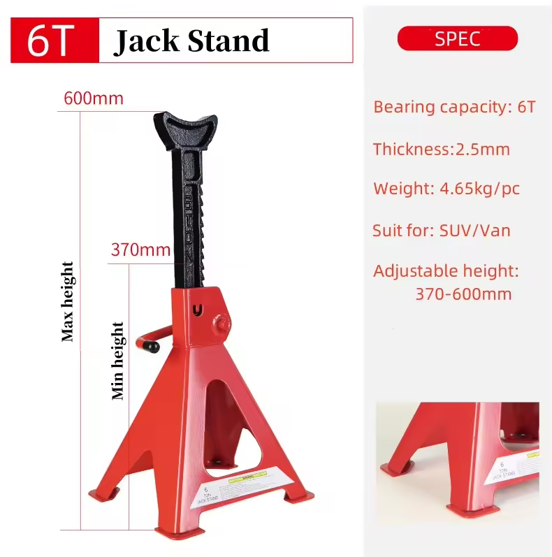 6 Ton Heavy Duty Professional Jack Stands - Vehicle Axle Stands
