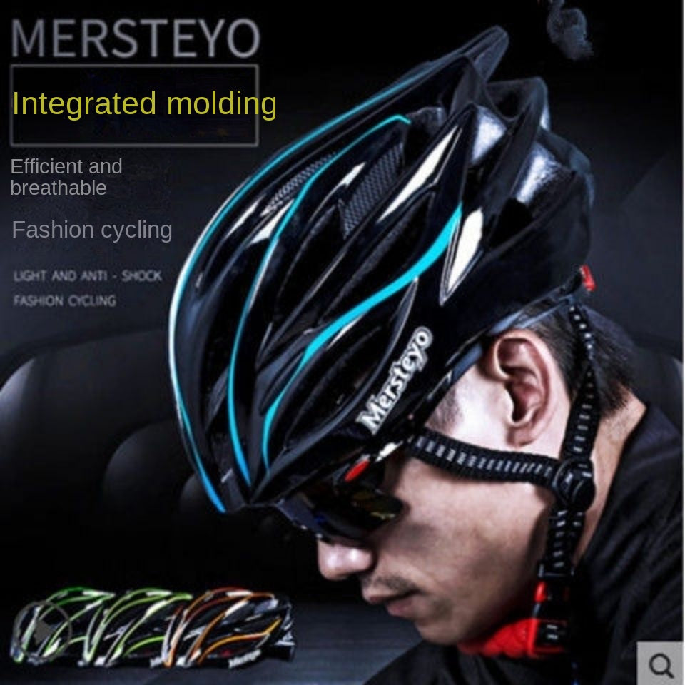 Riding Helmet Integrated Bicycle Helmet Mountain Bike Helmet Men's and Women's Helmet Light Helmet Riding Suit