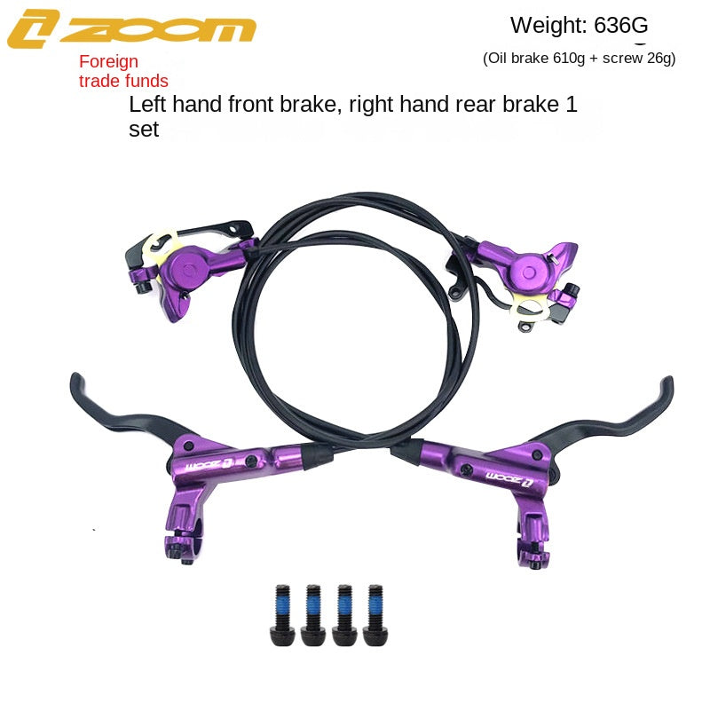 ZOOM HB875 Oil Brake Mountain Bike Oil Disc Hydraulic Disc Brake Bicycle Oil Tube Brake MT200