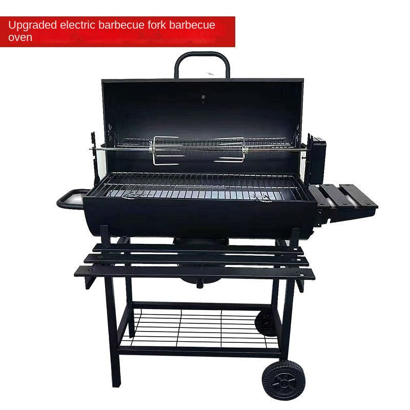 Outdoor Garden charcoal BBQ grill SCB-23 with Electric grill fork