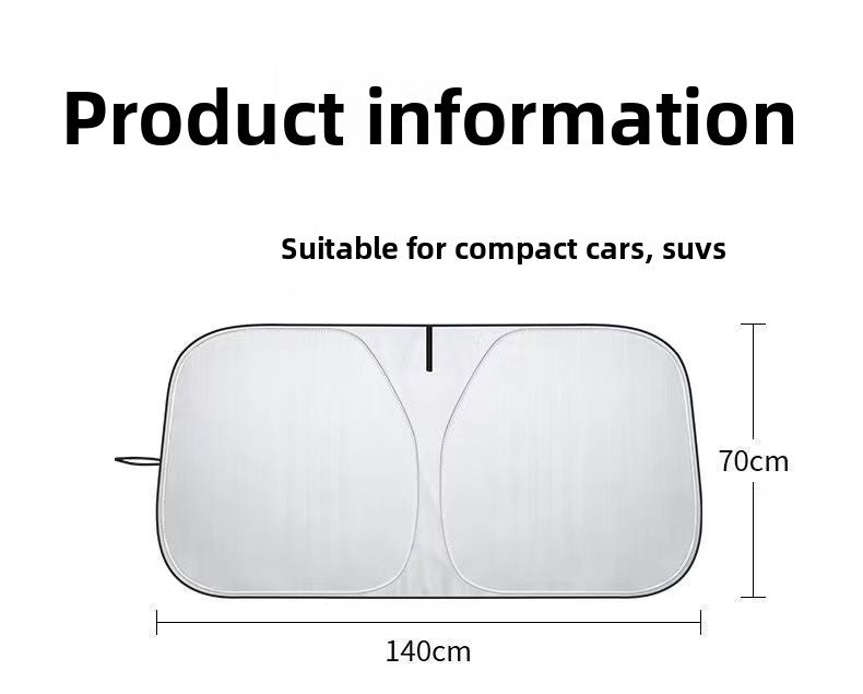 Car Sunshade Umbrella Sun Protection Heat Insulation Silver Coating Anti-Glare Side Window Sunshade Windshield Sunshade Front Shield