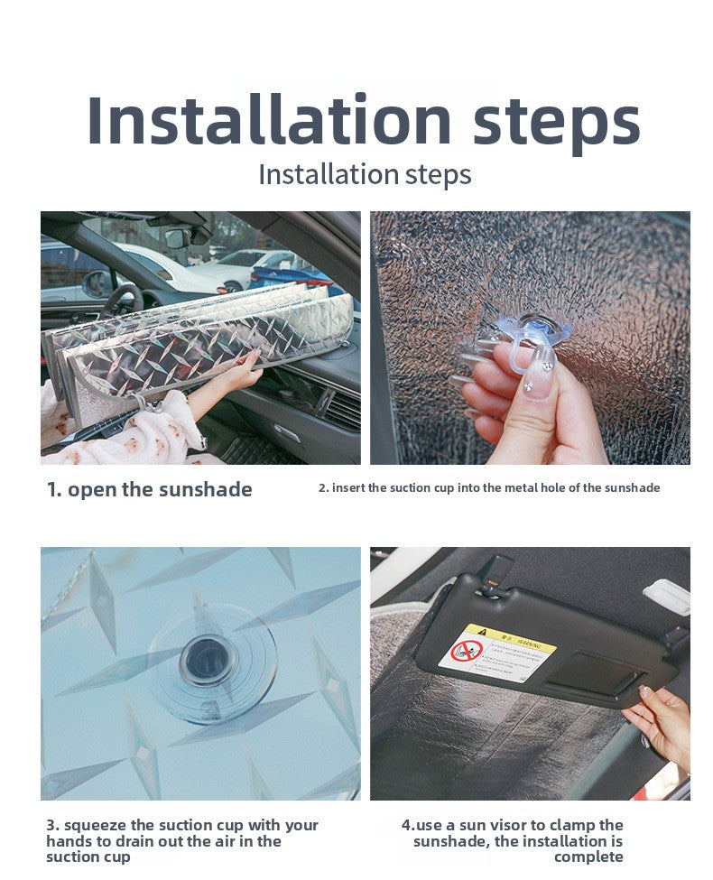 Laser Sunshade Car Sunshade Sunshade Front Windshield Sunshade Summer Supplies Front Sunshade Heat Insulation