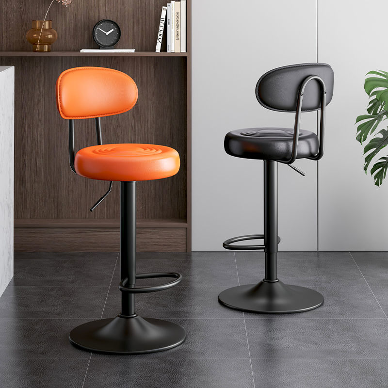 Kerun Bar Stool Modern Simple Swivel High Stool Home Use with Backrest Bar Chair Cashier Desk Adjustable Bar Stool